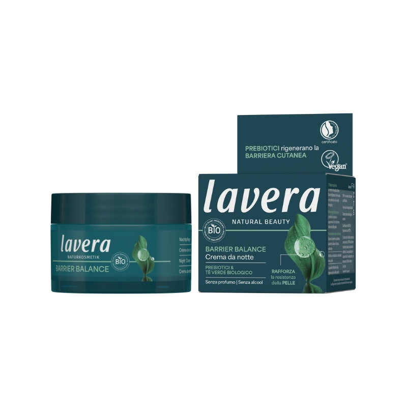 Crème de nuit unisexe Barrier Balance Prébiotiques et thé vert Lavera 50 ml