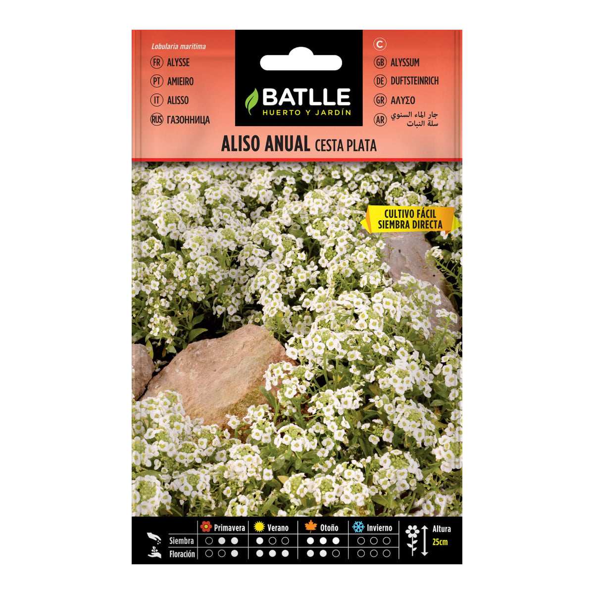 Zaden van eenjarige els, zilveren mandje Batlle