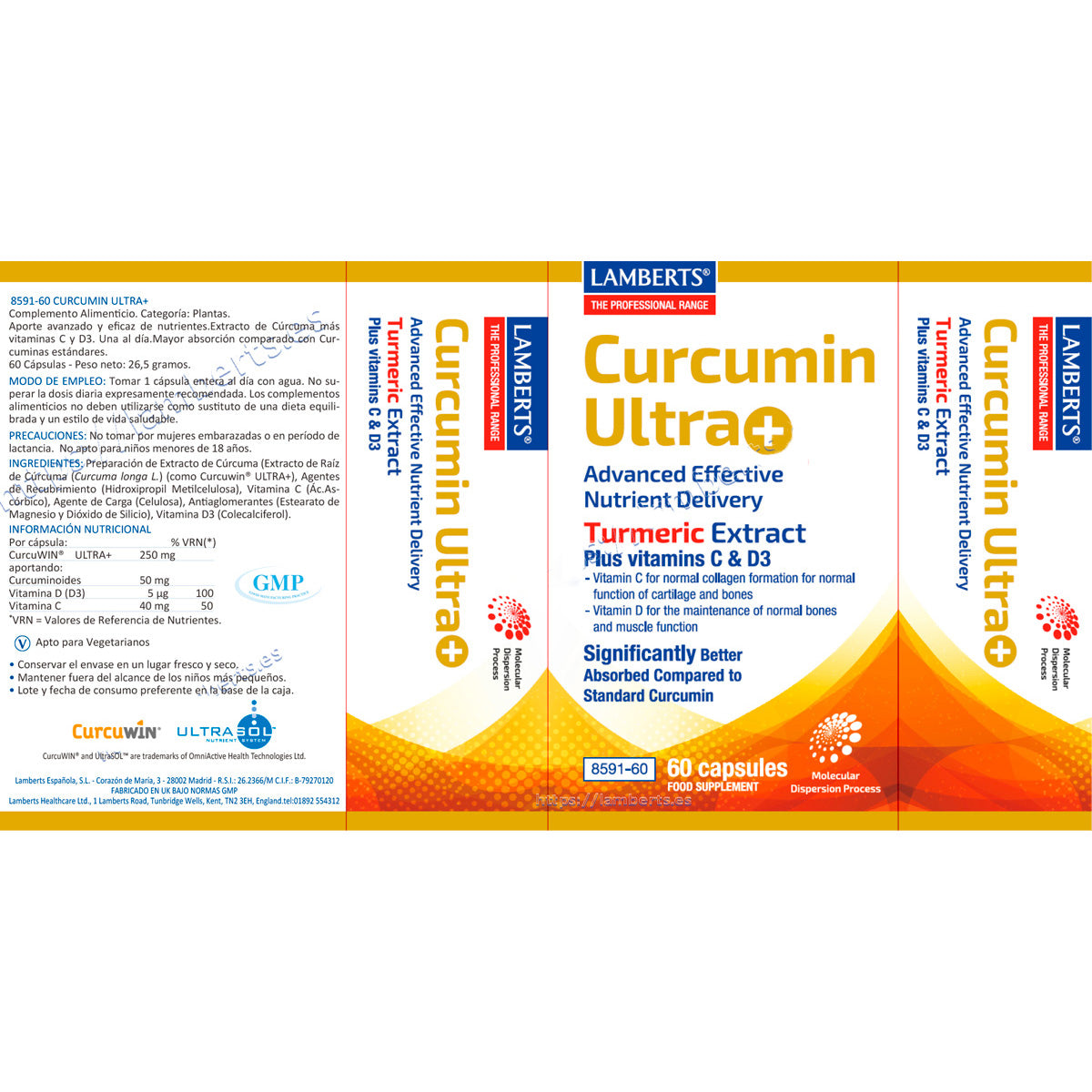 Curcumin Ultra + Lamberts 60 gélules