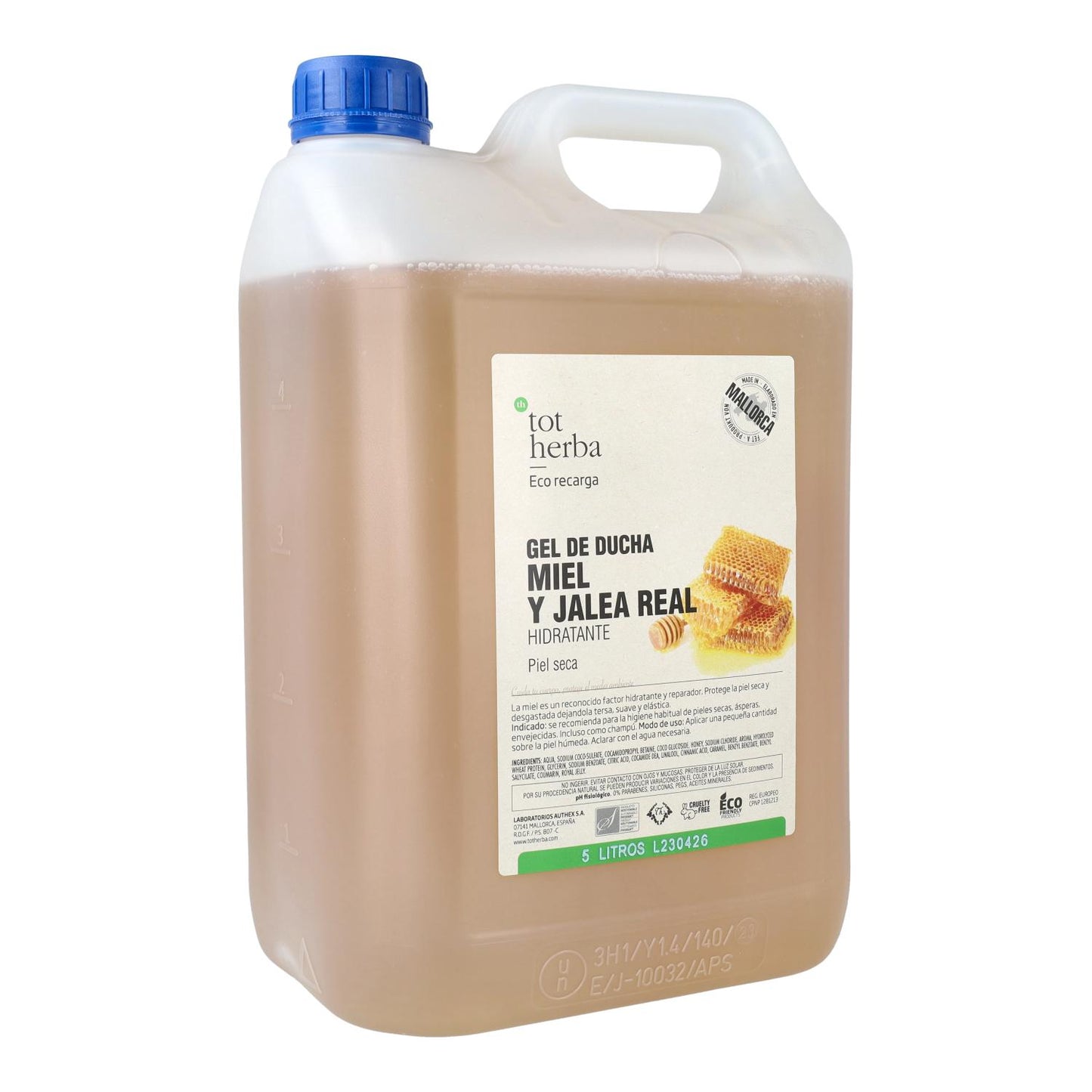 Gel hydratant au miel et à la gelée royale 5 litres Tot Herba