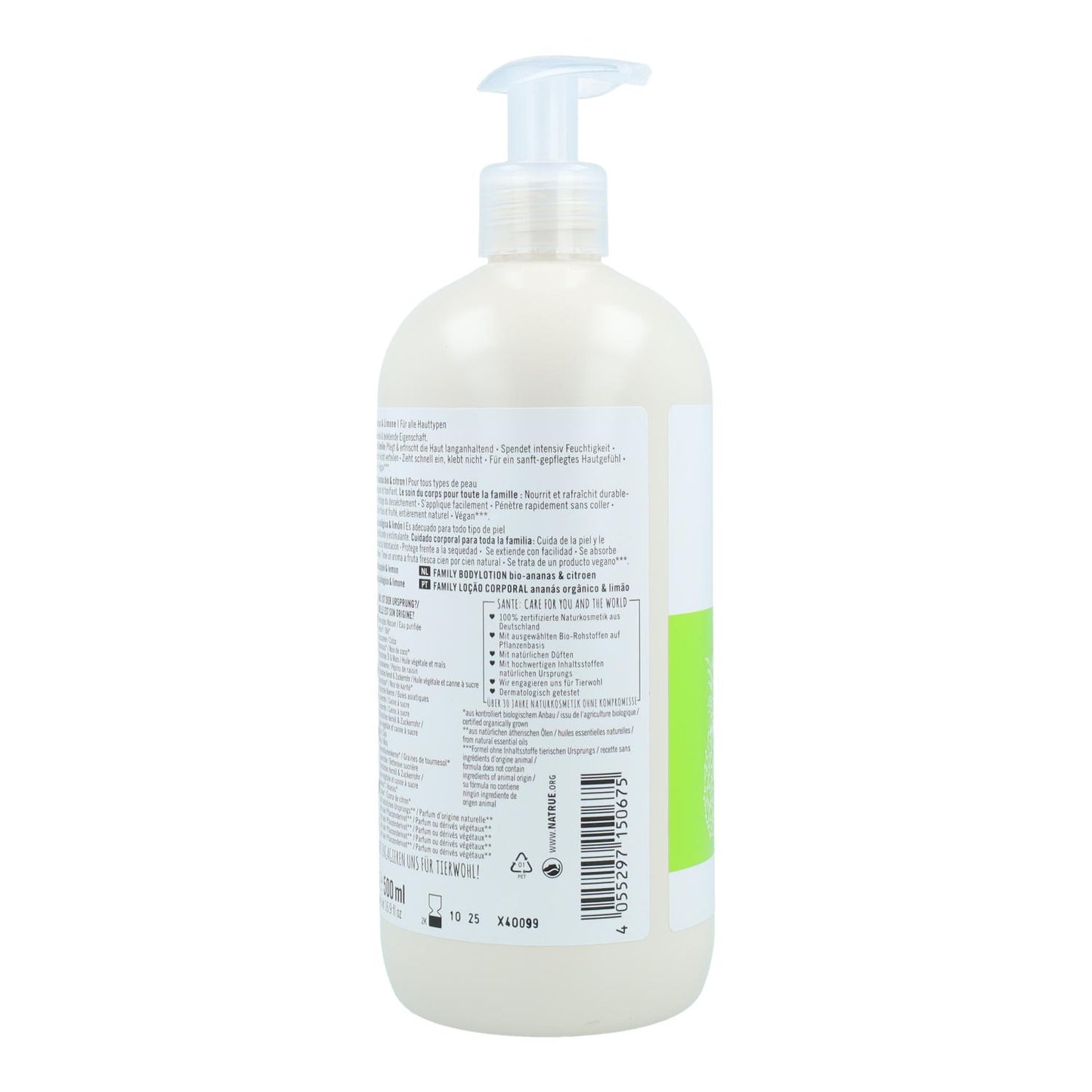 Lotion corporelle ananas et citron Sante 500 ml