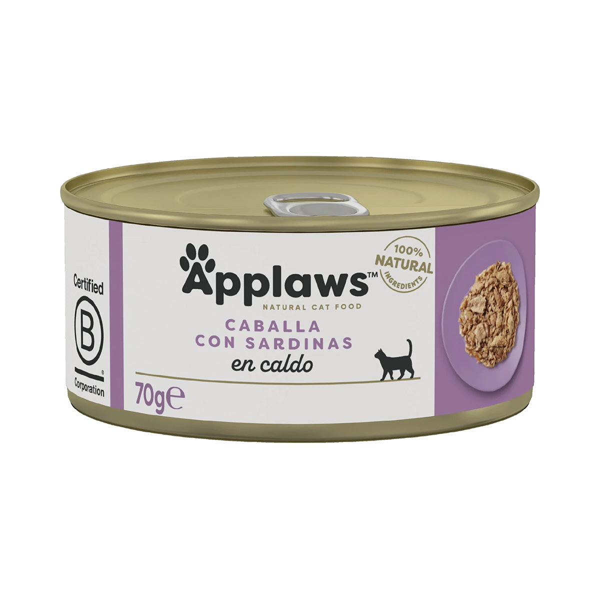 Nasses Katzenfutter, naturbelassen, Dose Makrele und Sardine Applaws Cat 70 g