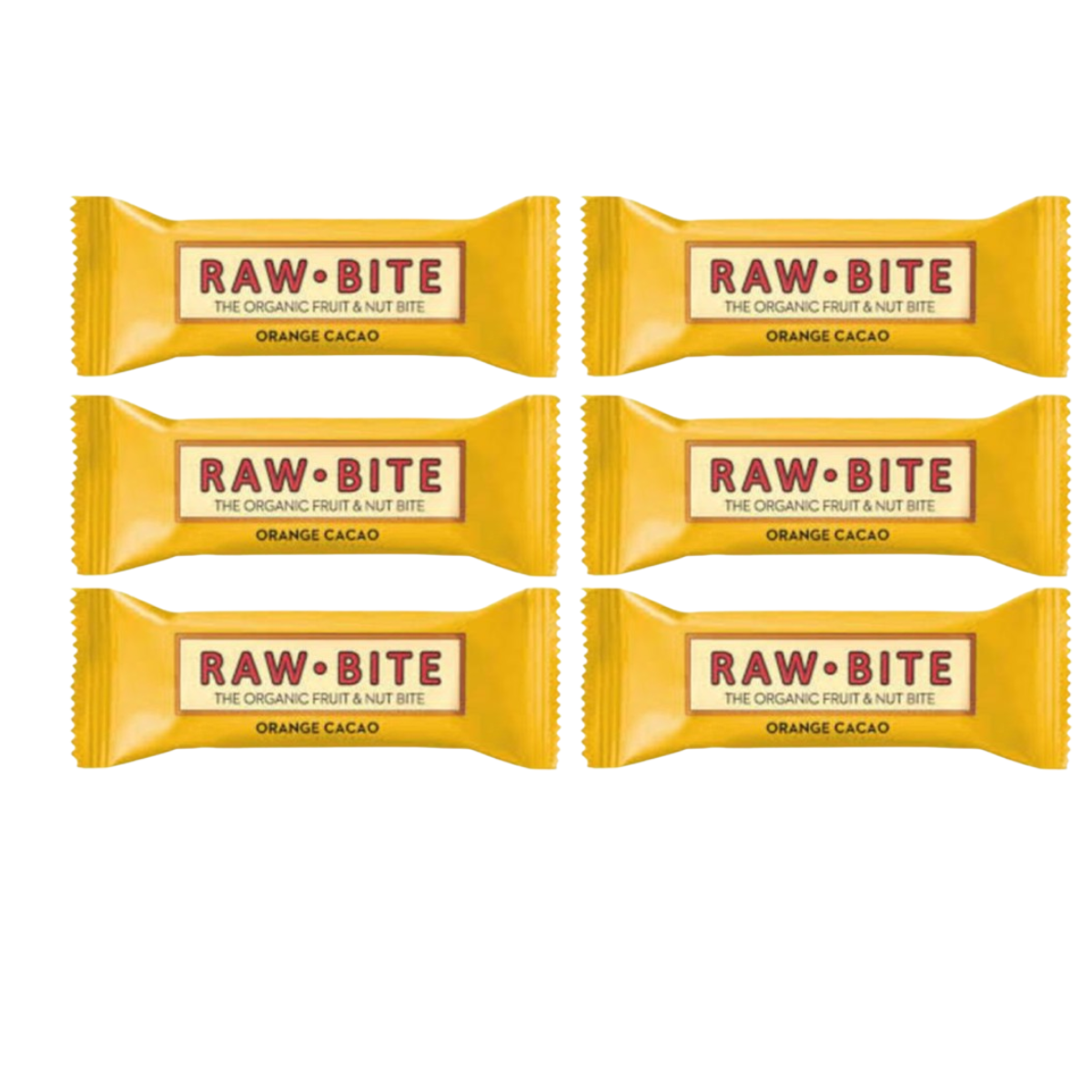 Zestaw 6 ekologicznych batoników Raw-Bite Cacao y Naranja 50 g