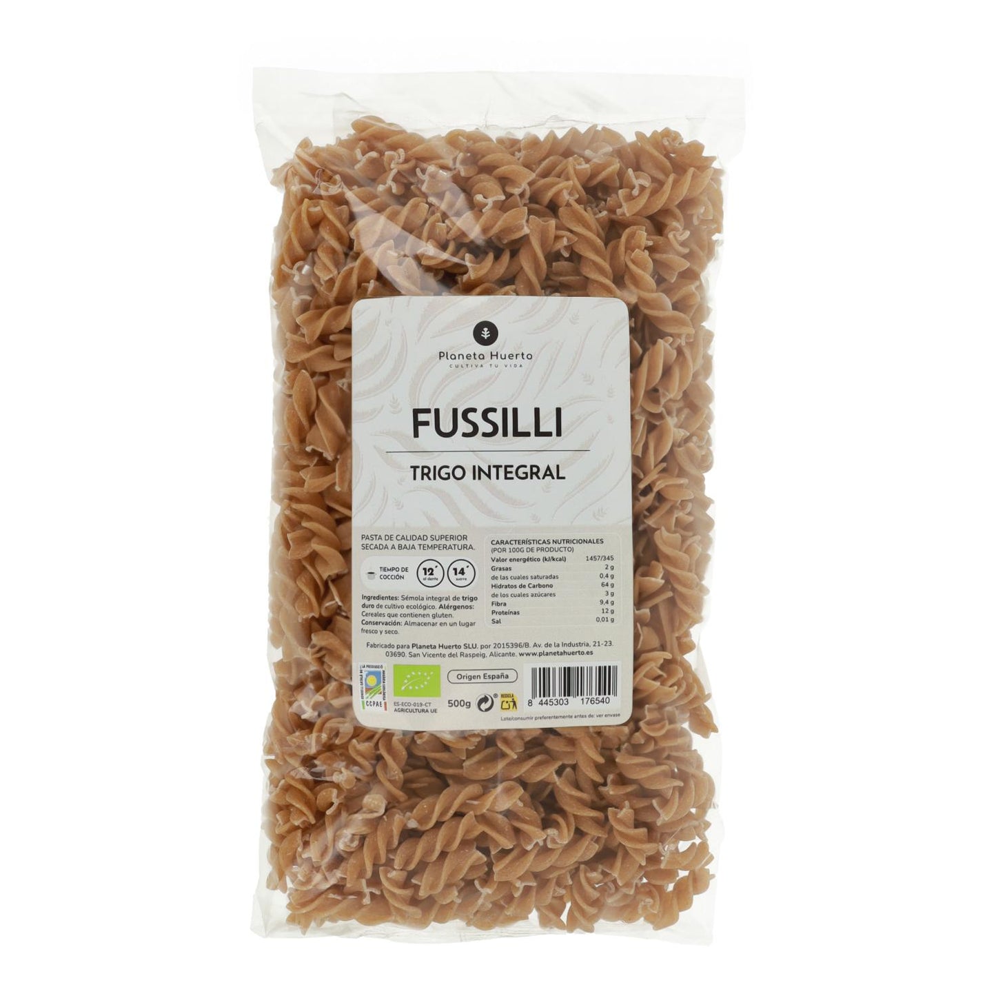 Fussilli pełnoziarniste ECO Planeta Huerto 500gr