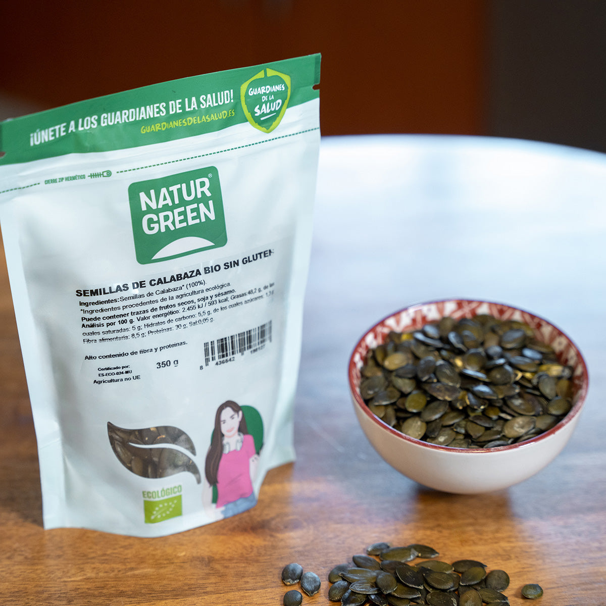 Ekologiska pumpafrön Naturgreen 350 g