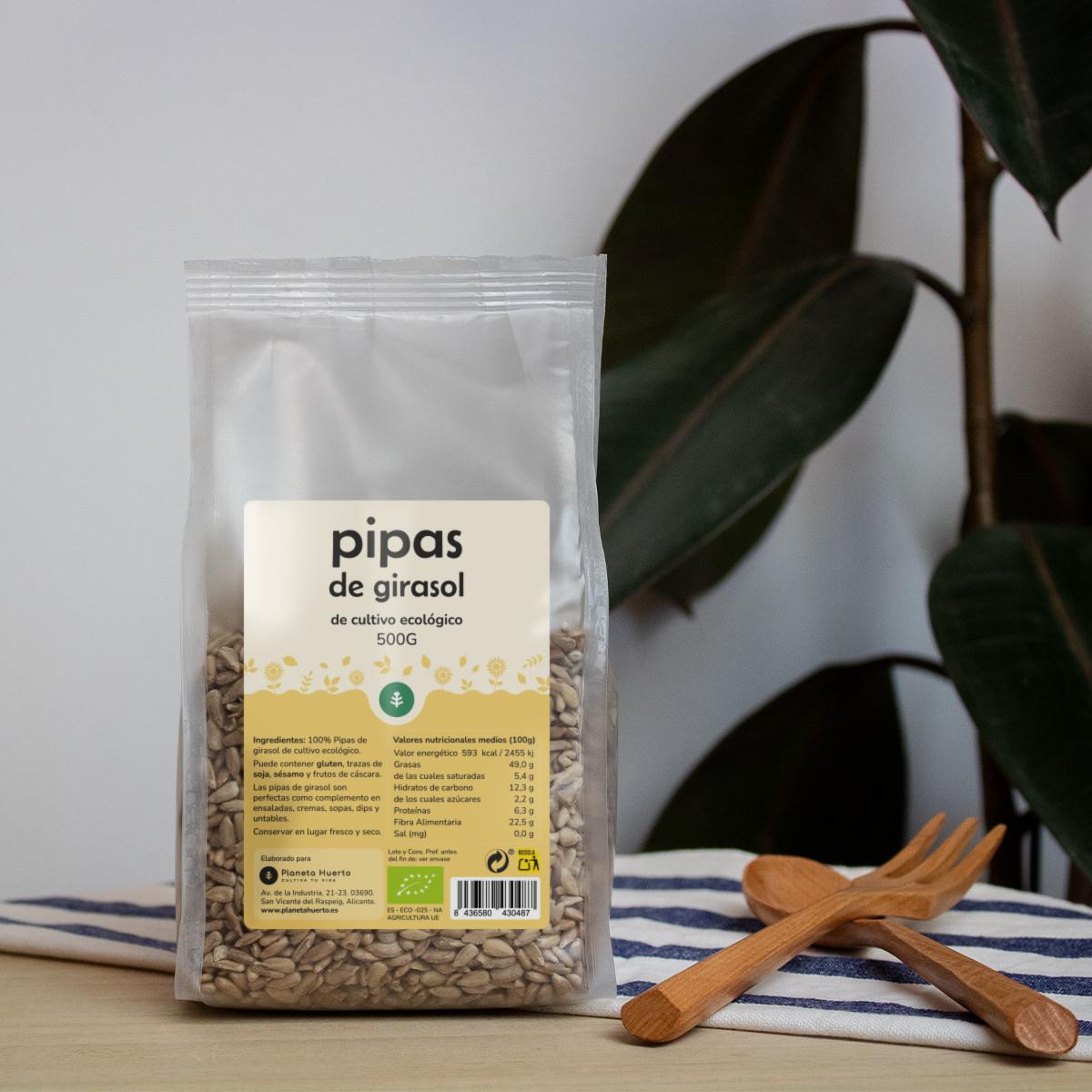 Paquet de 2x graines de tournesol décortiquées ECO Planeta Huerto 500 g