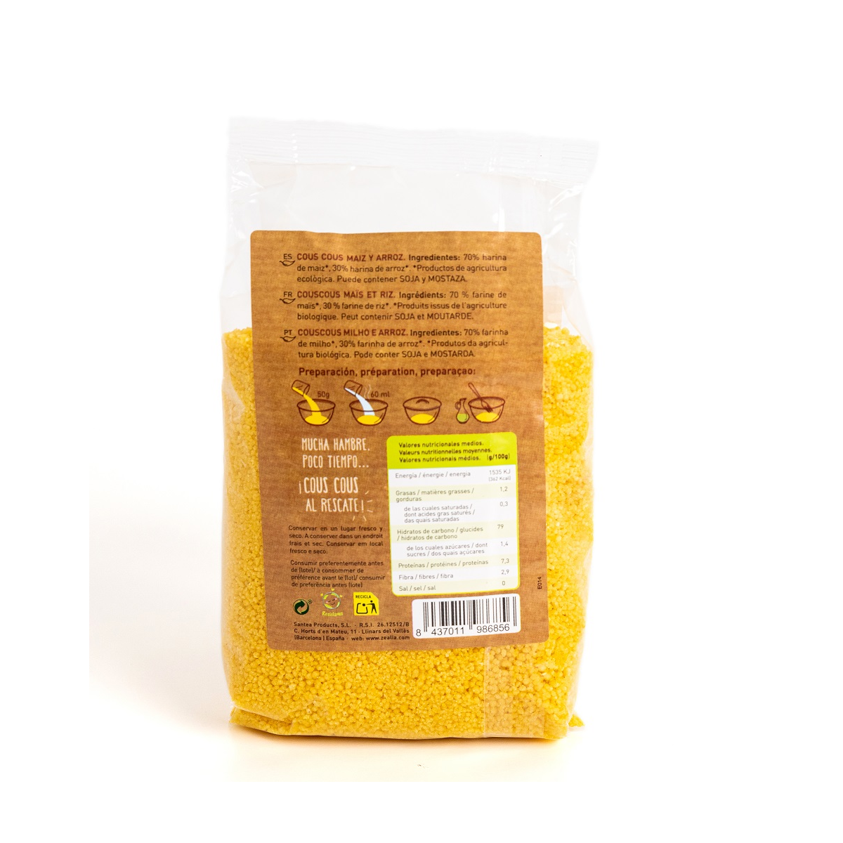 Zealia Organic Gluten-Free Corn and Rice Couscous 375g