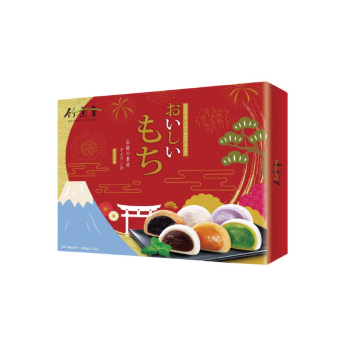 Mochi, saveurs assorties, style japonais, en bambou, 900 g