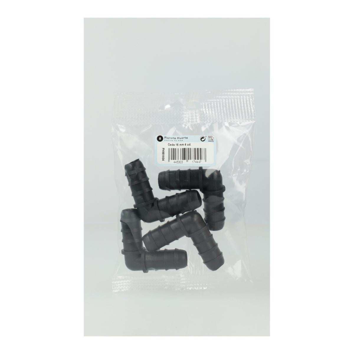 Codo 16 mm Planeta Huerto 4 ud
