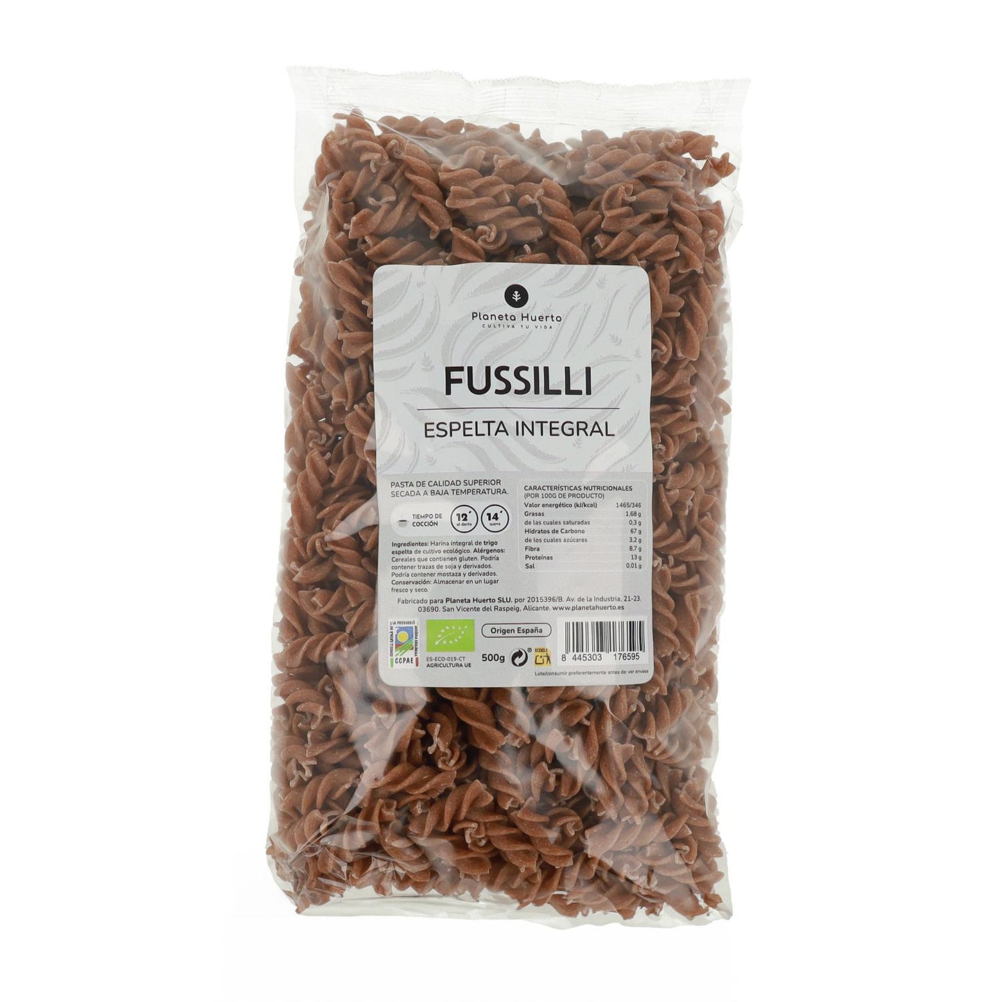 Fussilli d'épeautre complet ECO Planeta Huerto 500gr