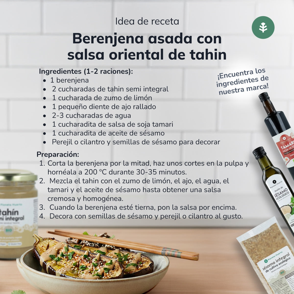 Semi Wholemeal Tahini ECO Planeta Huerto 350gr