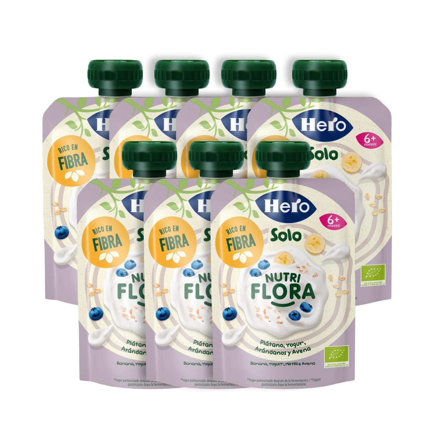 Zestaw 7 torebek Nutri Flora o smaku bananowym, jagodowym, jogurtowym i owsianym 100 g Hero Solo