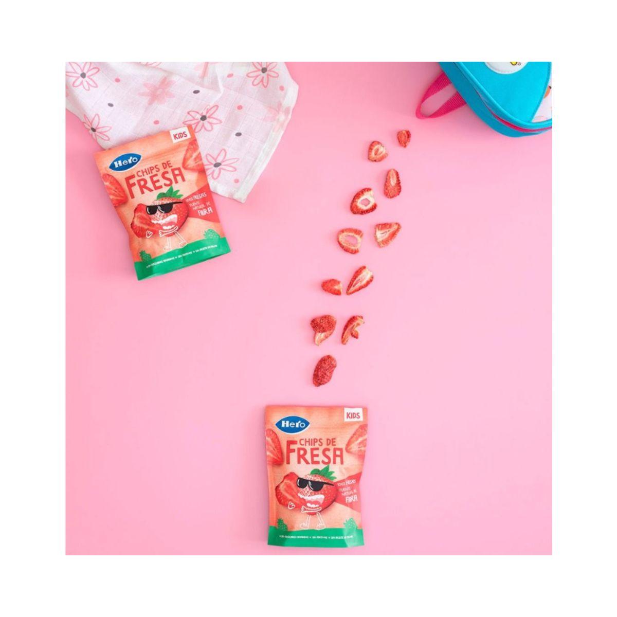 Pakket 7x aardbeienchips Hero Kids 12 g