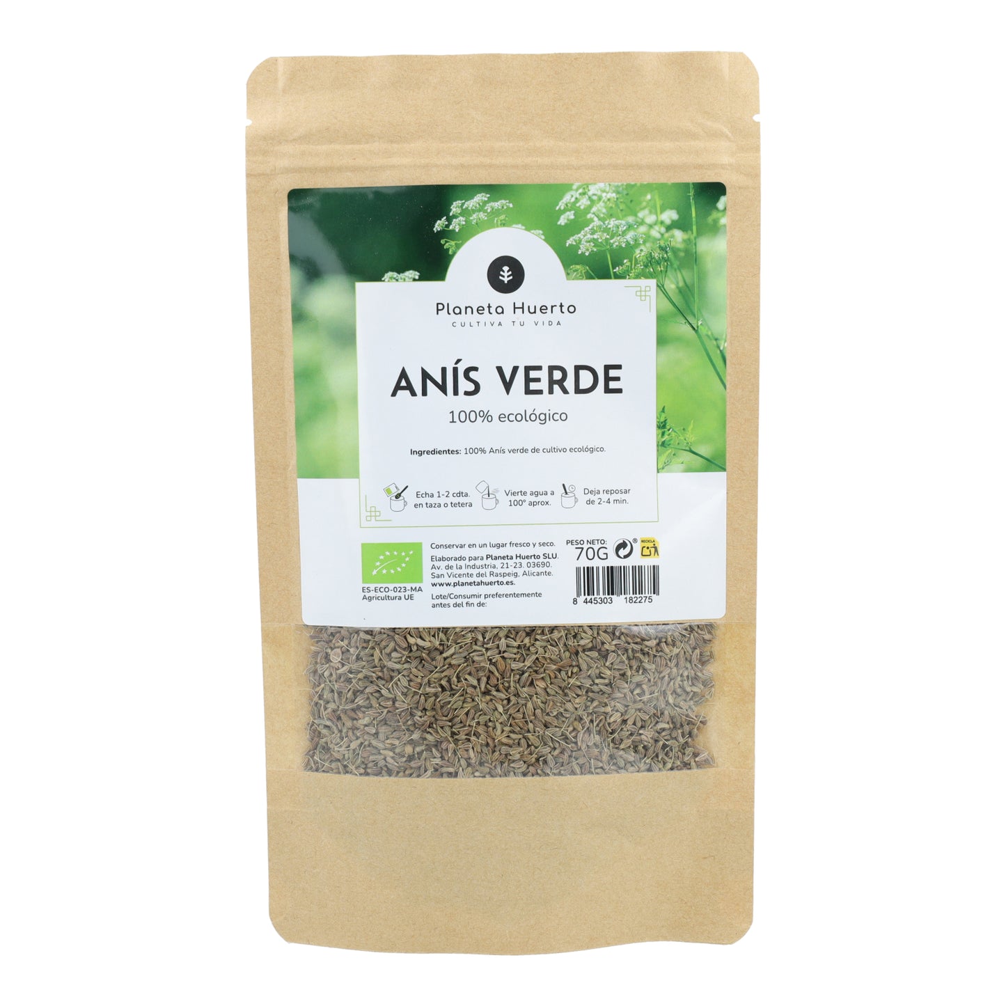 Grön anis i spannmål ECO Planeta Huerto 70g