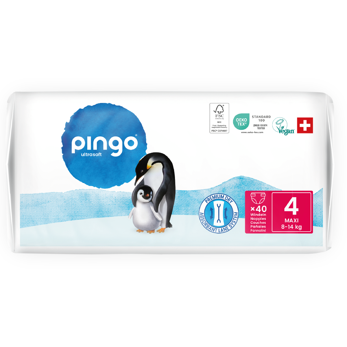 Windeln T4 (8-14 kg) Pingo 40 Stück