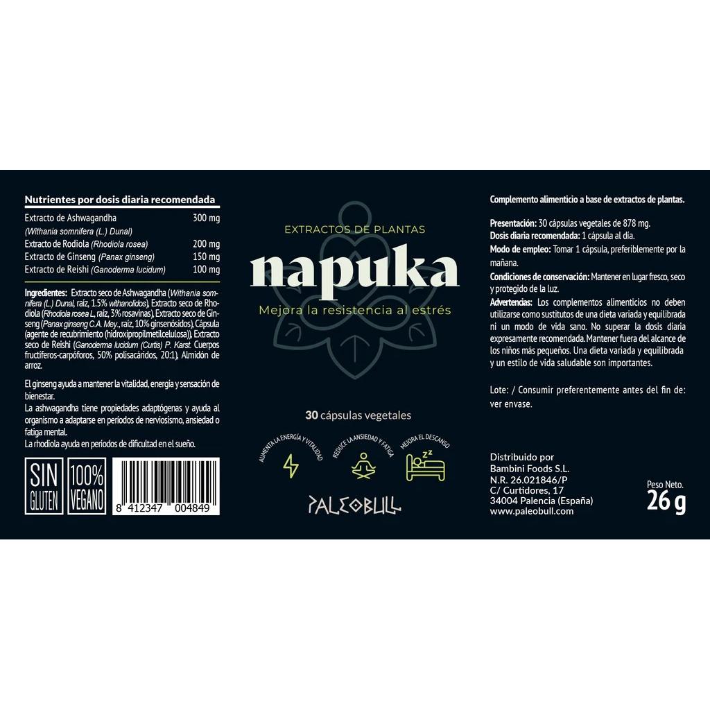 Napuka Adaptogenen Mix Paleobull 30 capsules Napuka 30 capsules