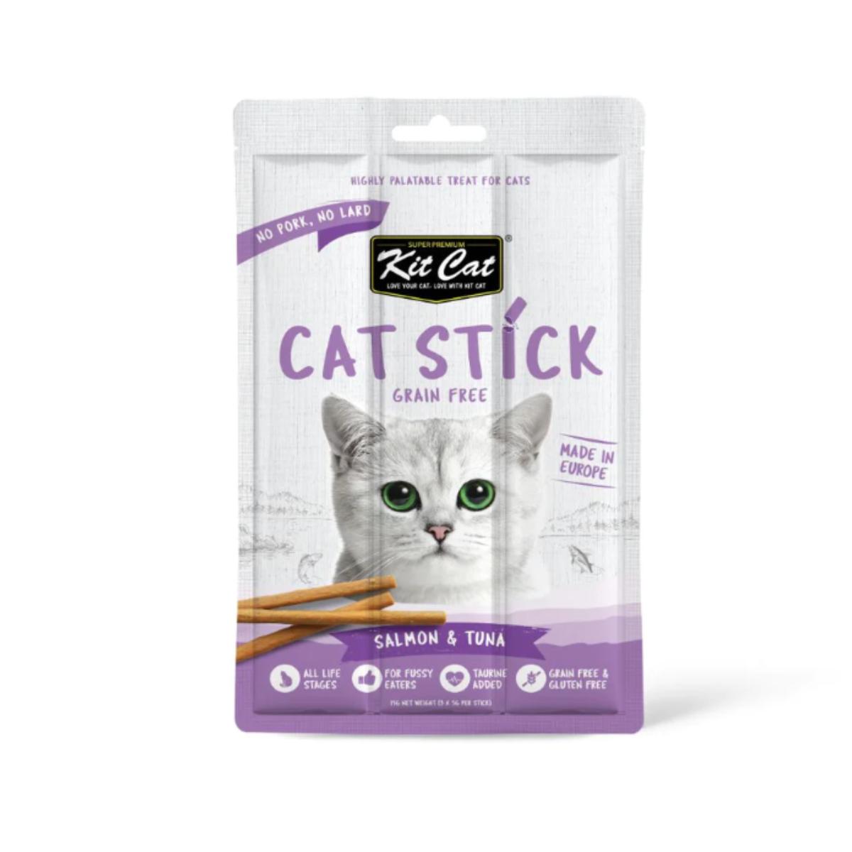 Kit Cat Cat Stick - Zalm & Tonijn 15 g Halfvochtige snack voor katten