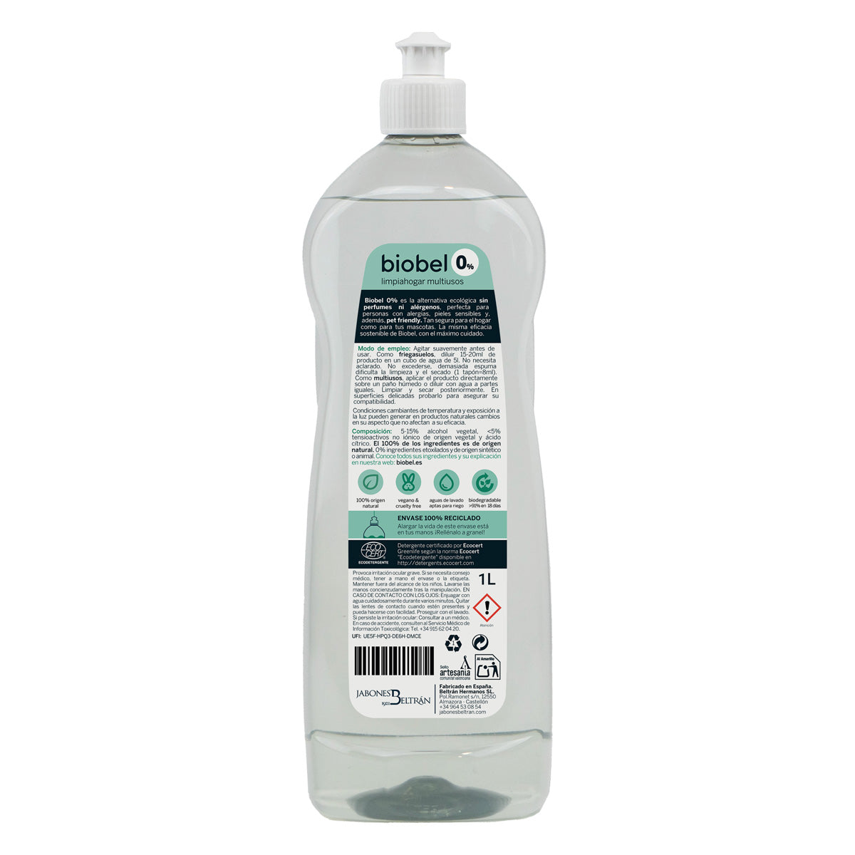 Biobel Nettoyant ménager concentré 0 % 1 L