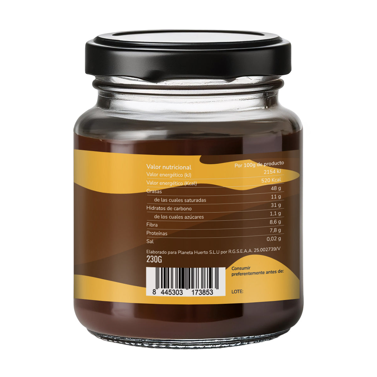 Haselnuss- und Kakaocreme ohne Zuckerzusatz ECO Planeta Huerto 230 g