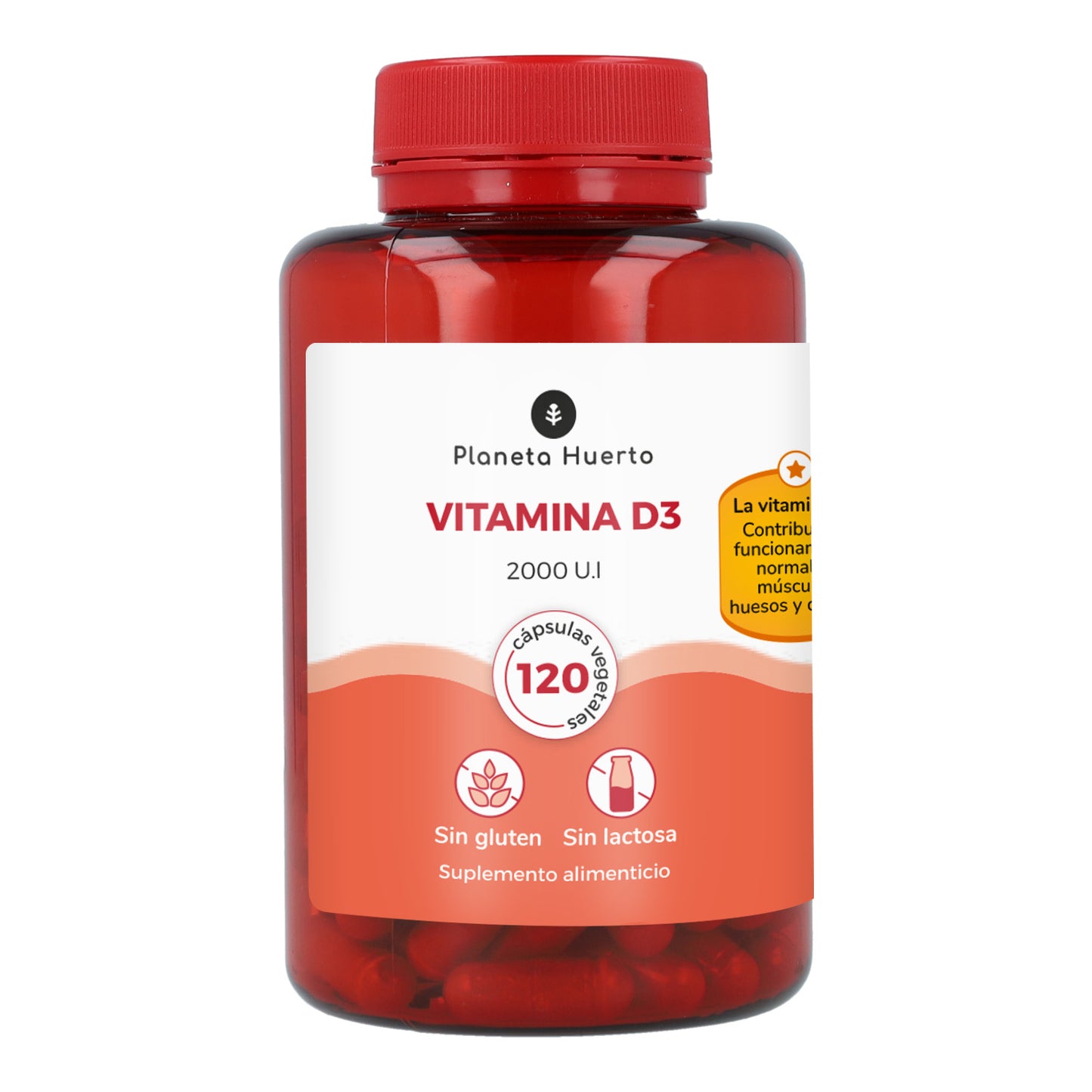 Vitamine D3 2000 U.I Planeta Huerto 120 vegetarische capsules