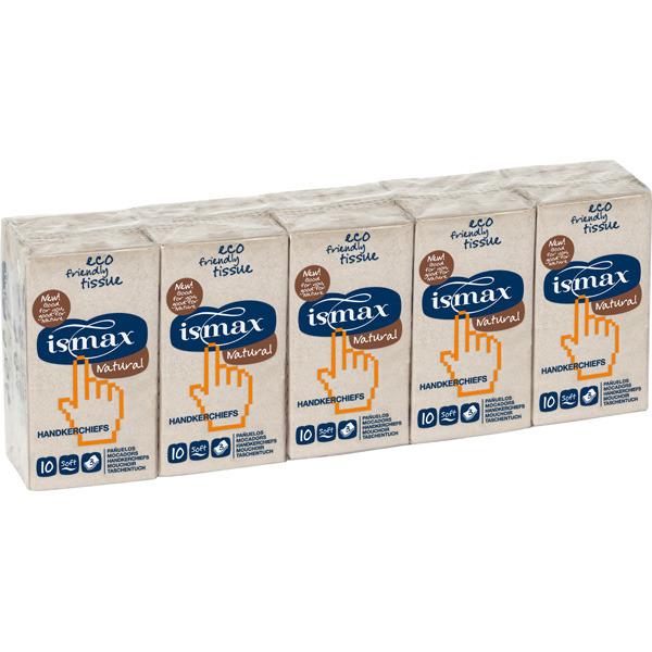 Ismax umweltfreundliche Taschentücher, 10 x 10 Stück