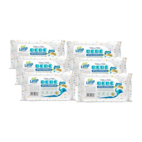 Pack 6 lingettes pour bébé Mimidu ECO 60 unités