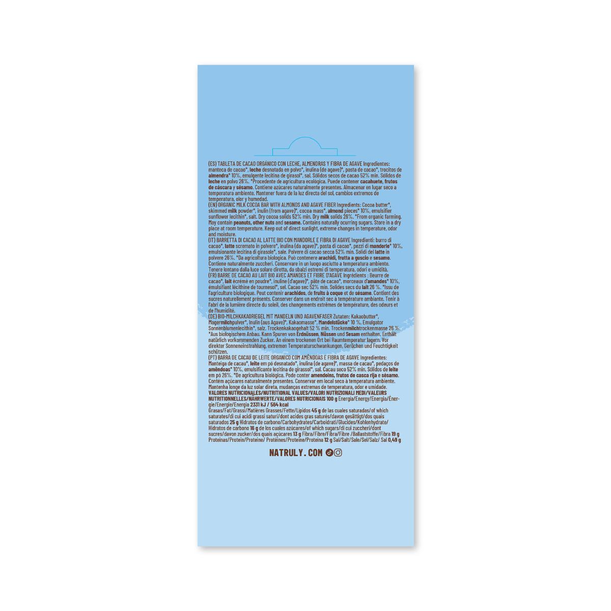 Natruly Organic Chocolicious Milk Chocolate with Almonds Bar 85 g