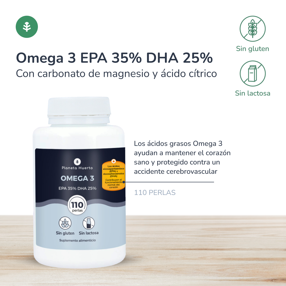 Oméga 3 EPA 35% DHA 25% Planeta Huerto 110 perles
