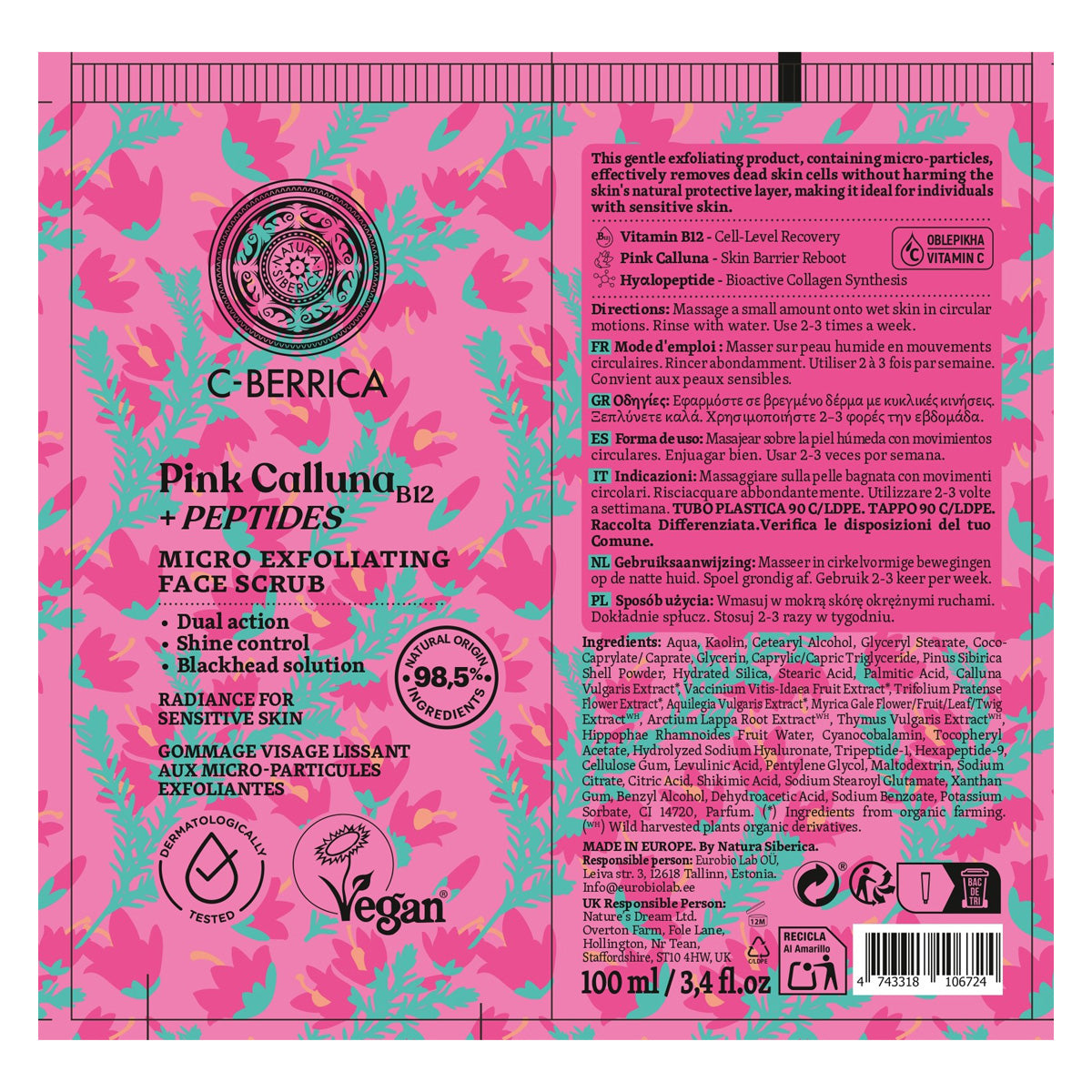 Gesichtspeeling mit Mikropartikeln Natura Siberica 100 ml