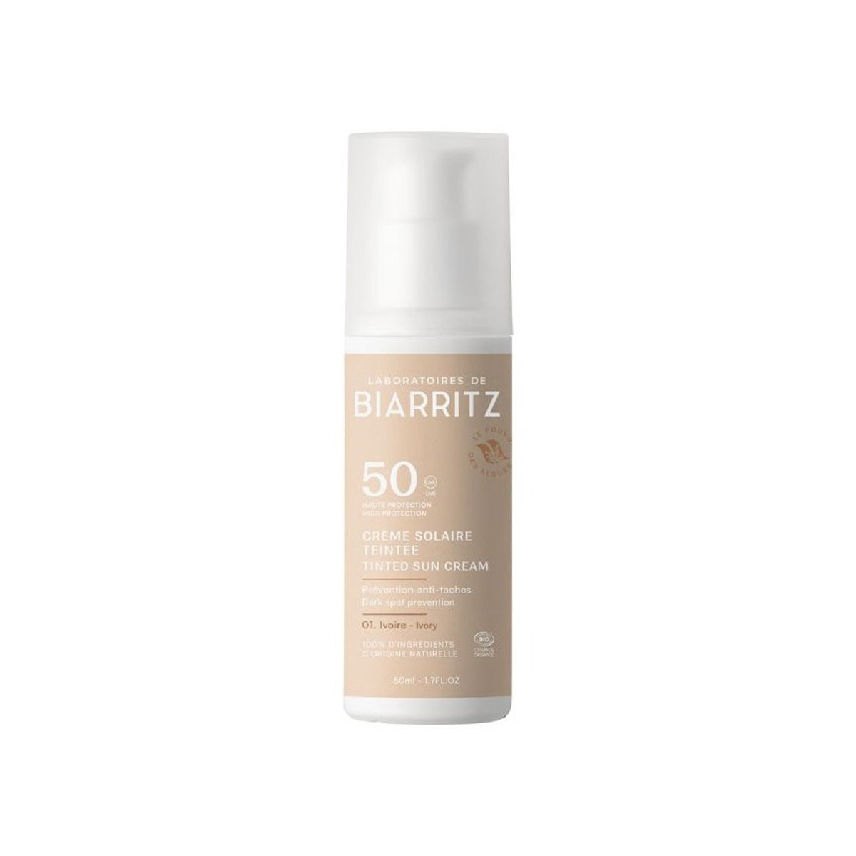 Crème visage ivoire SPF 50 Biarritz