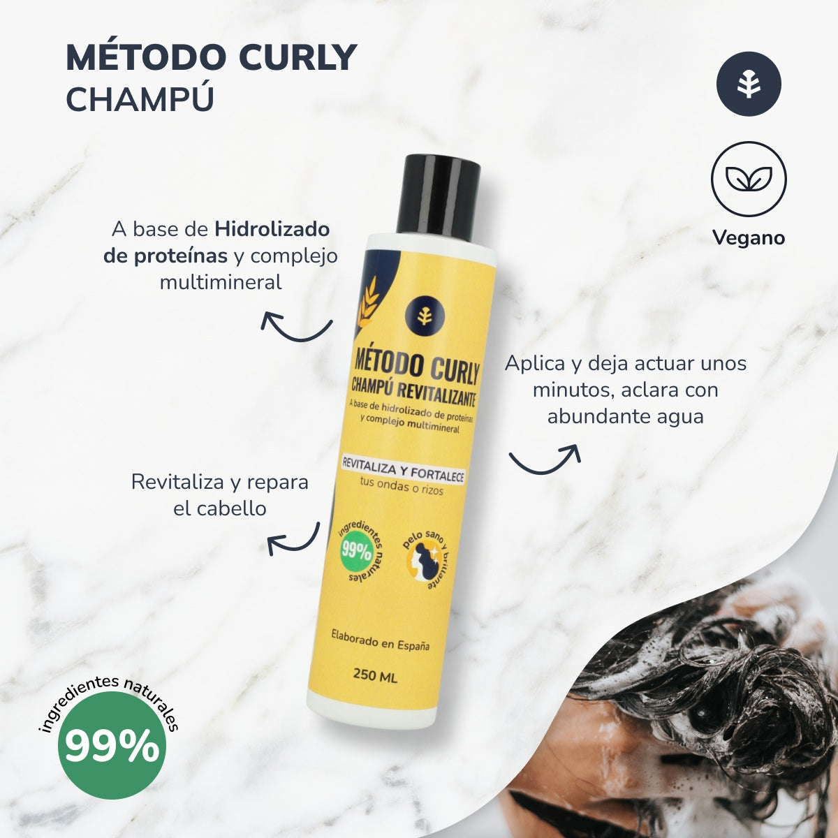 Curly Method Pack: szampon, maska i odżywka bez spłukiwania Planeta Huerto