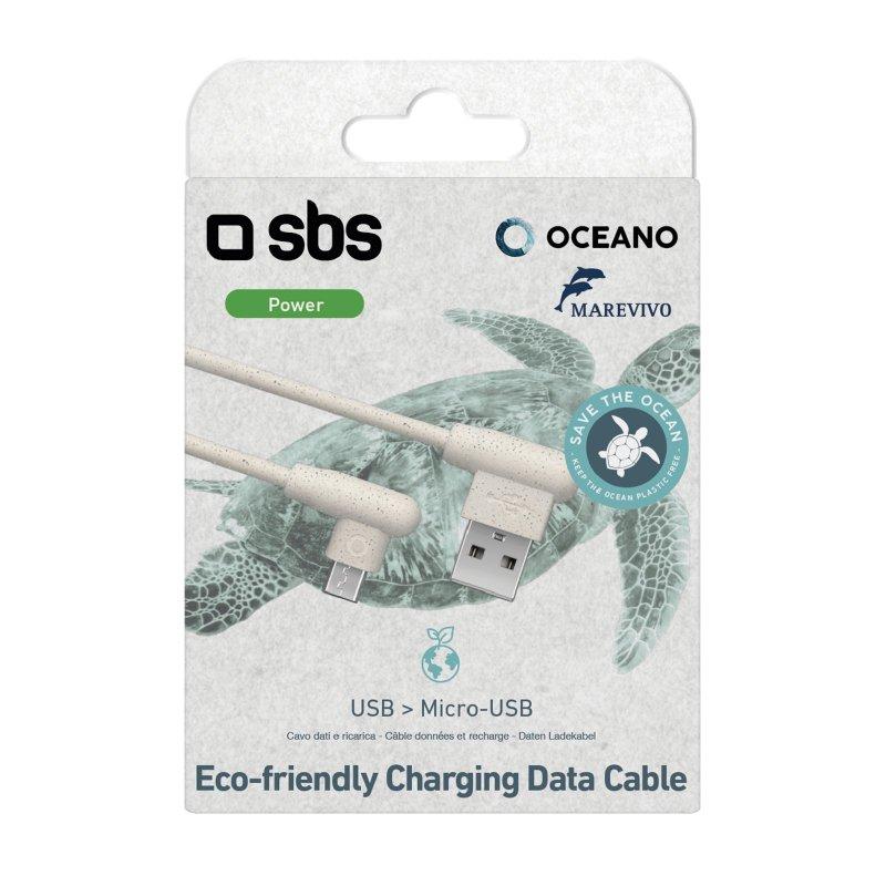 Câble micro USB écologique fabriqué à partir de 35 % de matériaux biodégradables SBS Blanc
