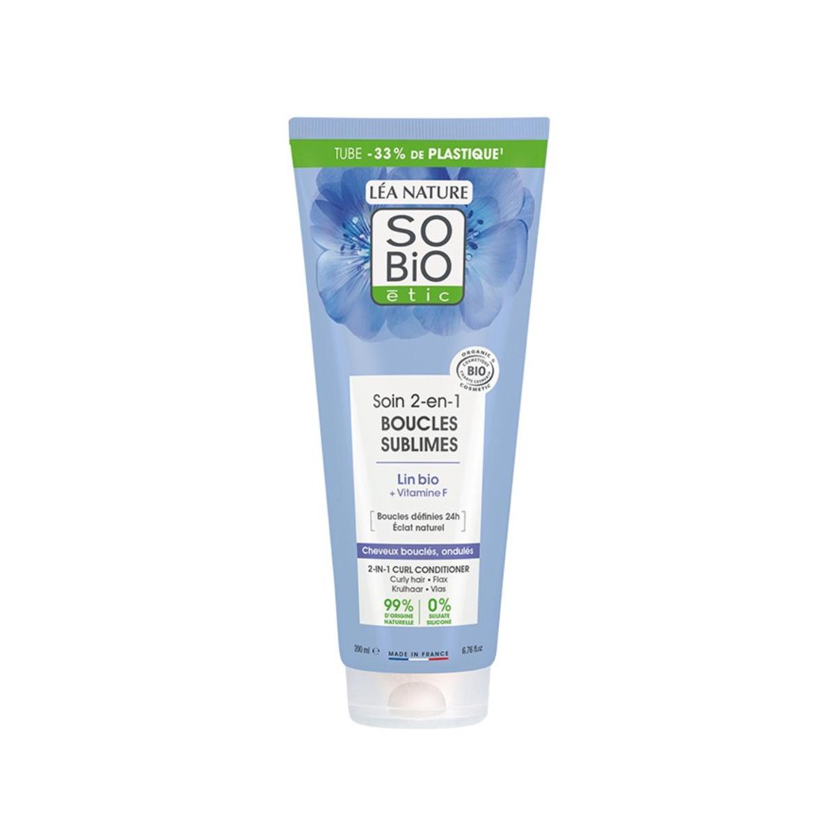 2-i-1 balsam för lockigt hår med ekologiskt lin och vitamin F So'Bio étic 200 ml