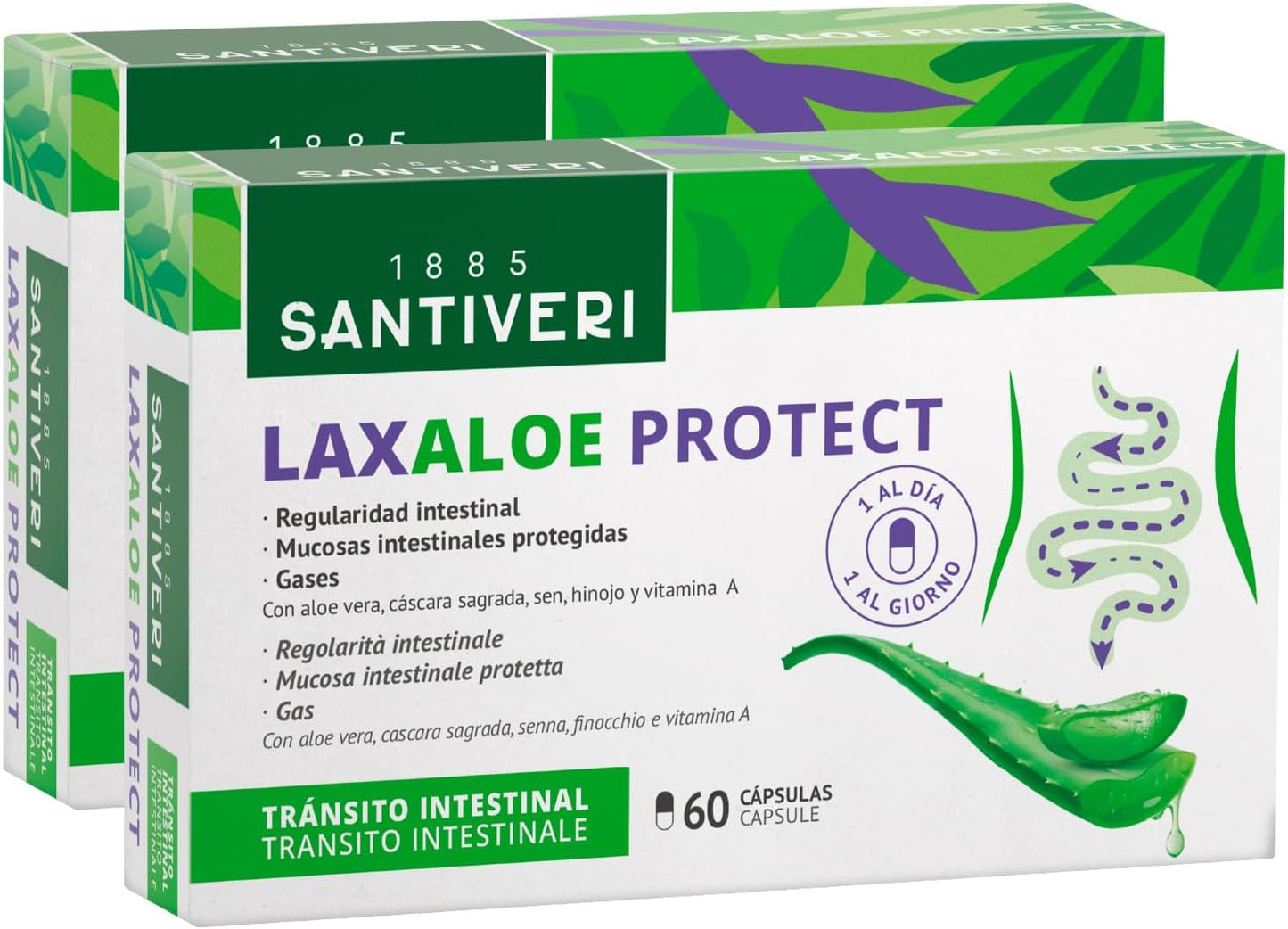 Pack 2X Laxaloe Protect gélules Santiveri 60 gélules