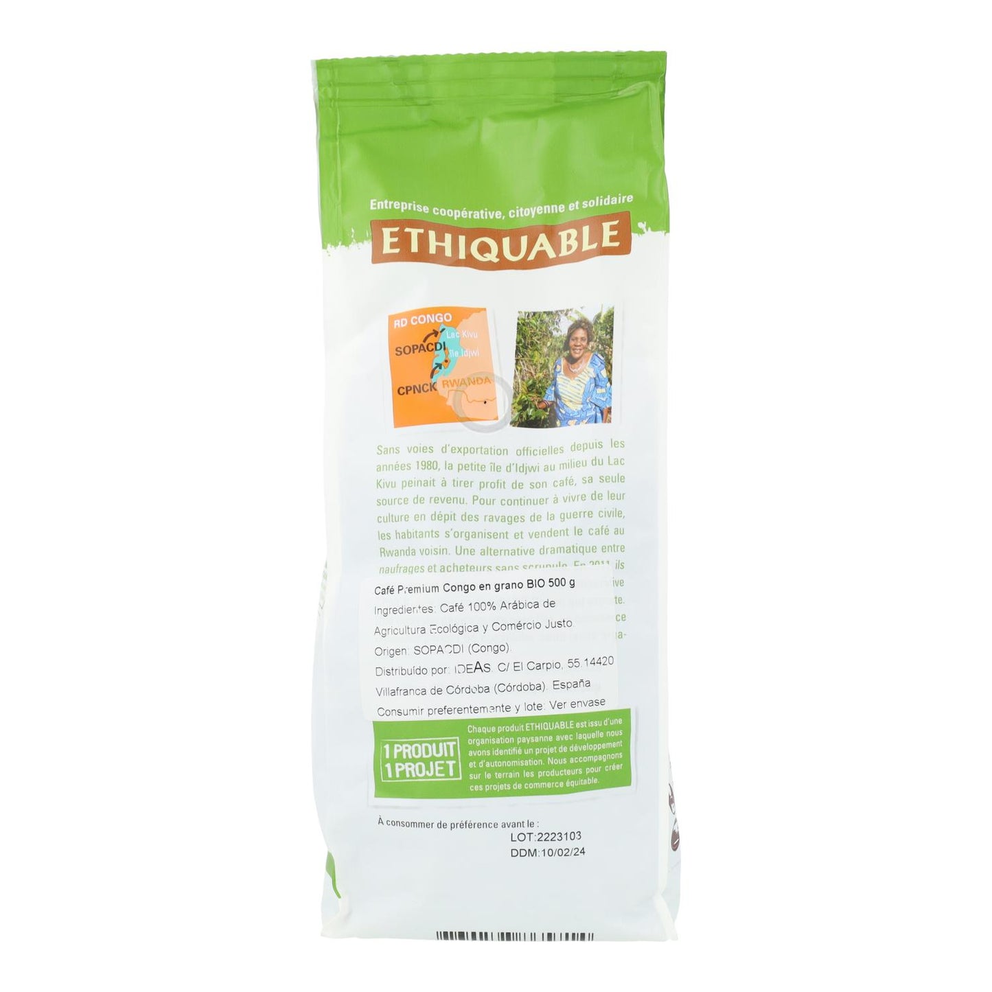 Premium koffiebonen Congo 100% Arabica van hoge kwaliteit BIO 500 g