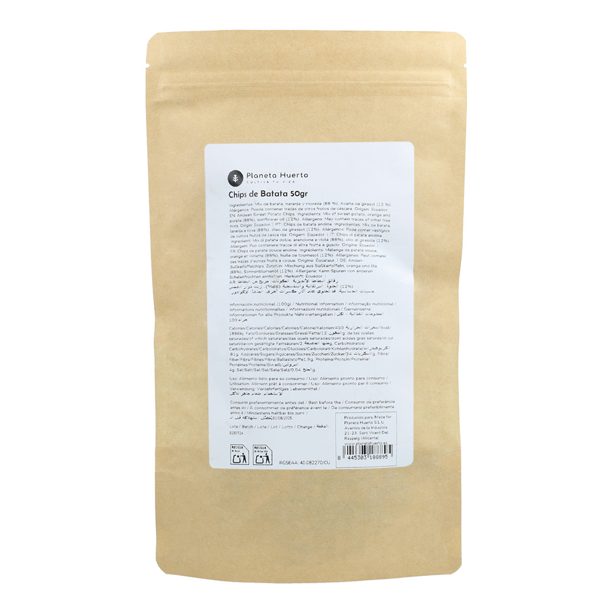 Sweet potato chips Planeta Huerto 50gr