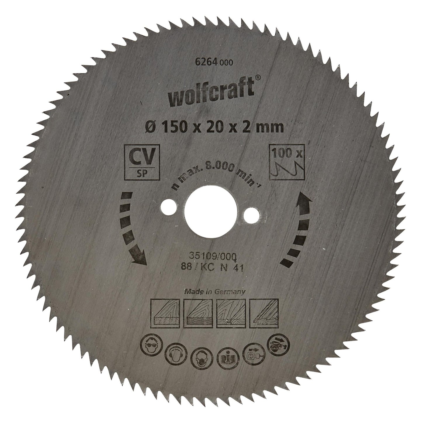 Wolfcraft thin-cut circular saw blades 160 x 16 mm 100 teeth