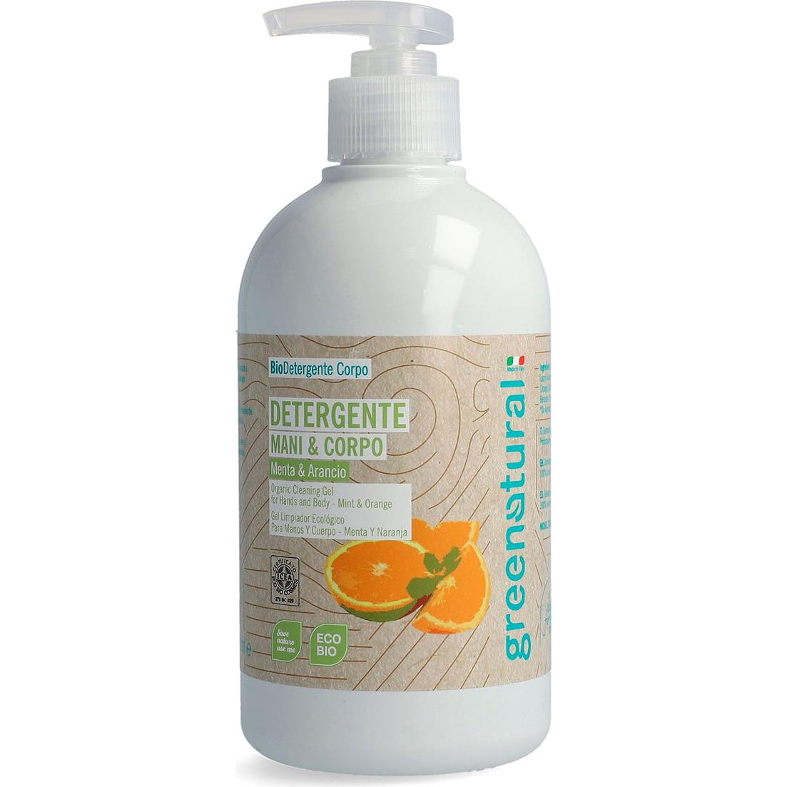 Greenatural mint and orange liquid hand and body soap 500 ml
