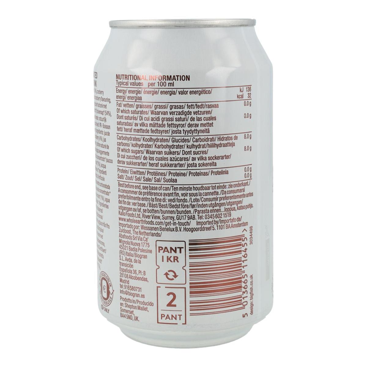Confezione da 6 bibite biologiche al mirtillo, 330 ml. Whole Earth