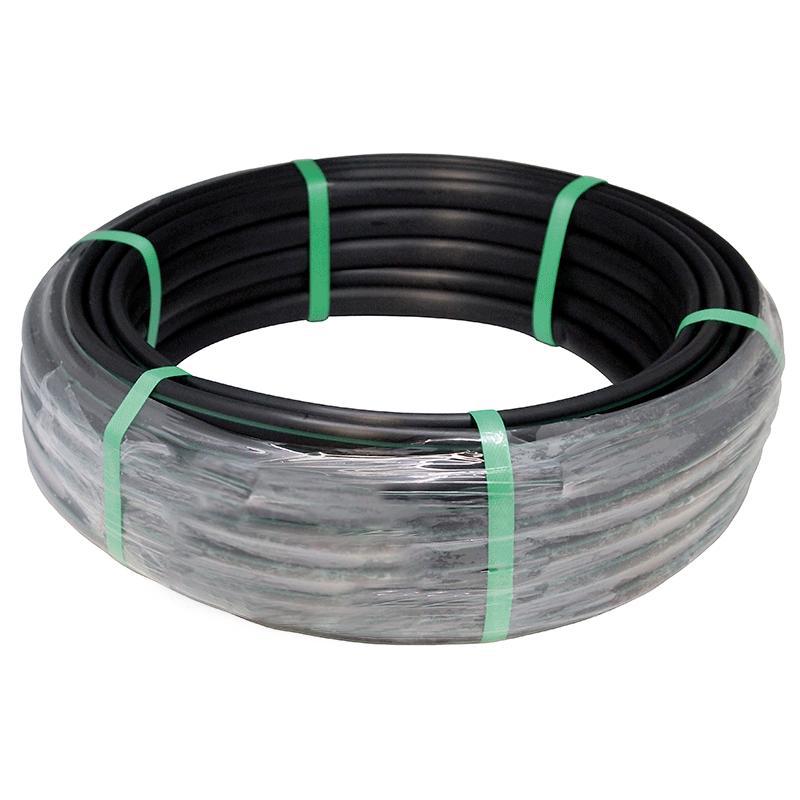 Zwarte pijp met geïntegreerde druppelaars 16 mm Planeta Huerto 25 m