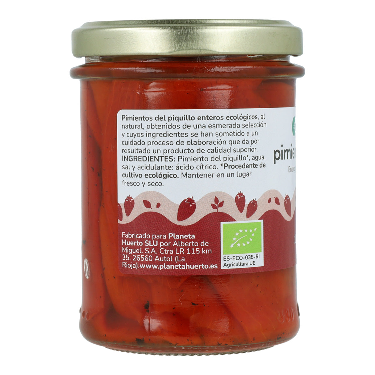 Planeta Huerto Organic Whole Piquillo Peppers 185 g