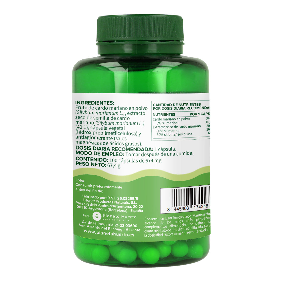 Mariadistel Planeta Huerto 100 capsules