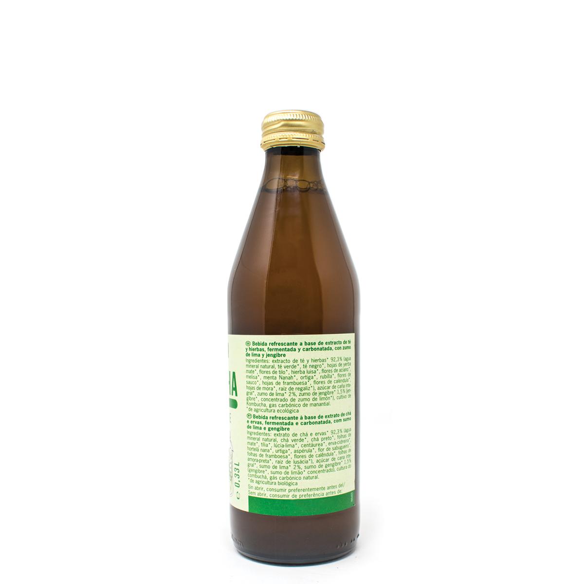 Kombucha citron vert et gingembre Voelkel 330 ml