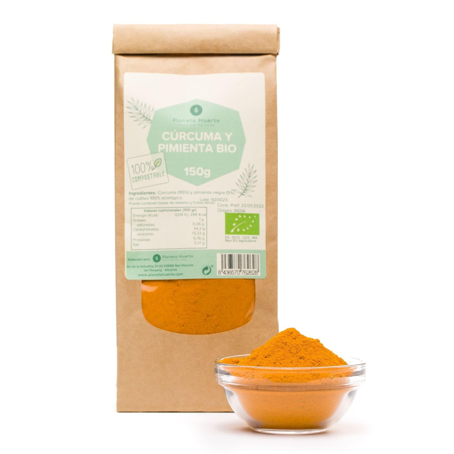 Kurkuma- und Paprikapulver ECO Planeta Huerto 150 g