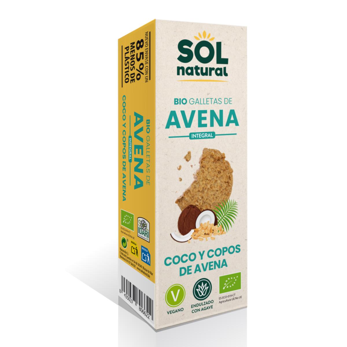 Ciasteczka owsiane z kokosem i agawą bio Sol Natural 175 g