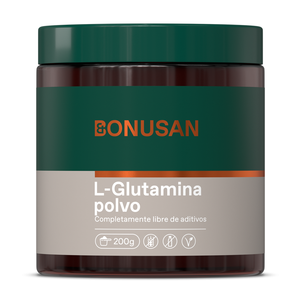 Pack 2x L-Glutamine en poudre Bonusan, 200 grammes de poudre