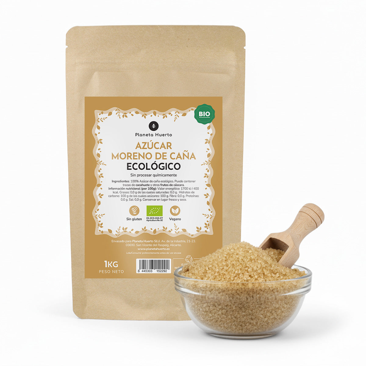 Sucre de canne roux ECO Planeta Huerto 1kg