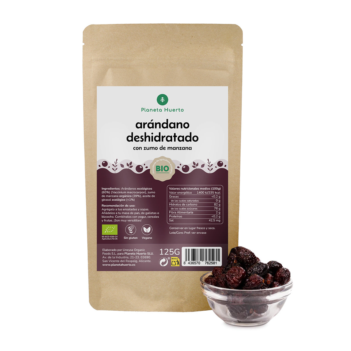 Dehydrierte Heidelbeeren ECO Planeta Huerto 125 g