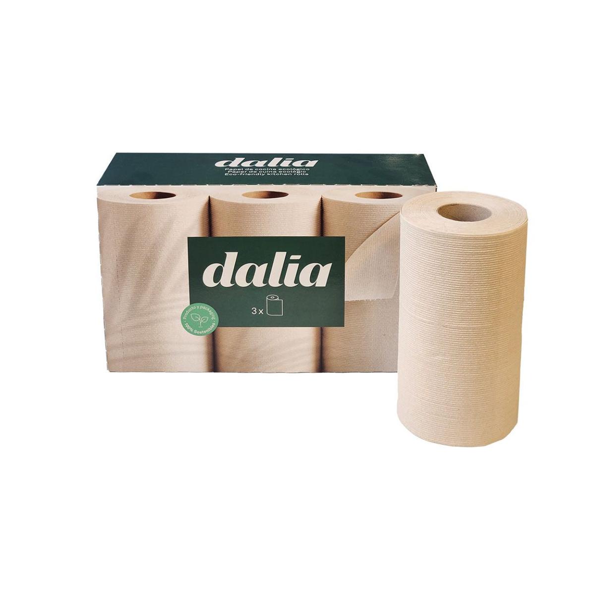 Papier de cuisine biologique non blanchi Dalia, 3 rouleaux