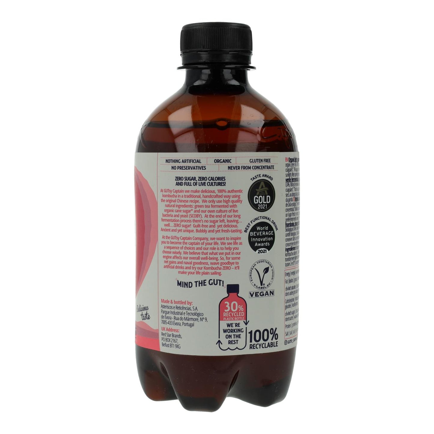 Captain Kombucha Zero Framboise Bio 400 ml